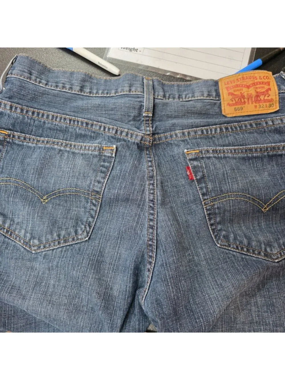 Levi's Mens 569 Straight Leg Jeans 32 x 30 Blue Denim Casual Streetwear Indie